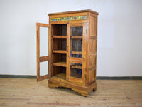 Vintage Worn Painted Rustic Cupboard Cabinet