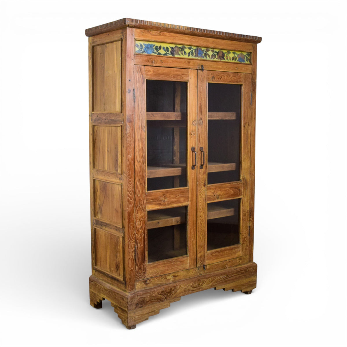 Vintage Worn Painted Rustic Cupboard Cabinet