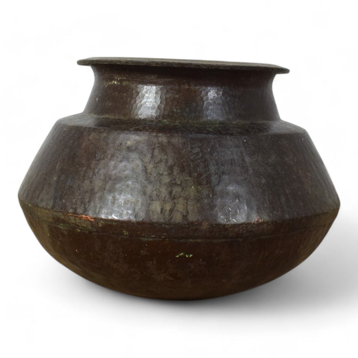 Large Antique Solid Copper Planter Pot 59cm