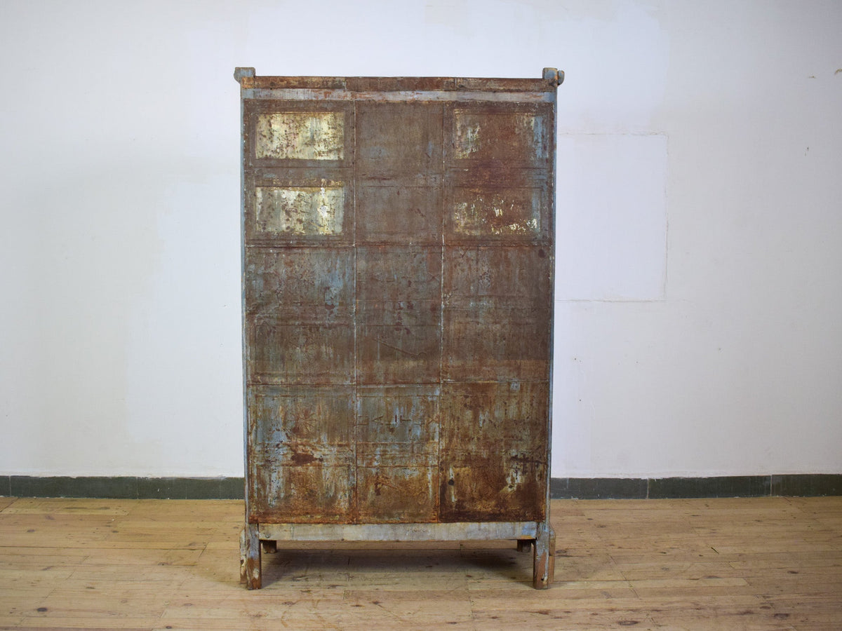 Vintage Worn Painted Rustic Cupboard Cabinet