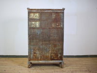 Vintage Worn Painted Rustic Cupboard Cabinet