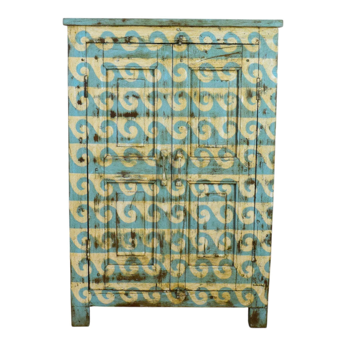 Vintage Hand-Painted Cupboard Cabinet