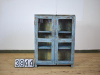 Vintage Worn Painted Rustic Cupboard Cabinet