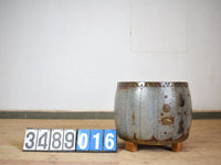 Vintage Metal Planter On Wooden Stand