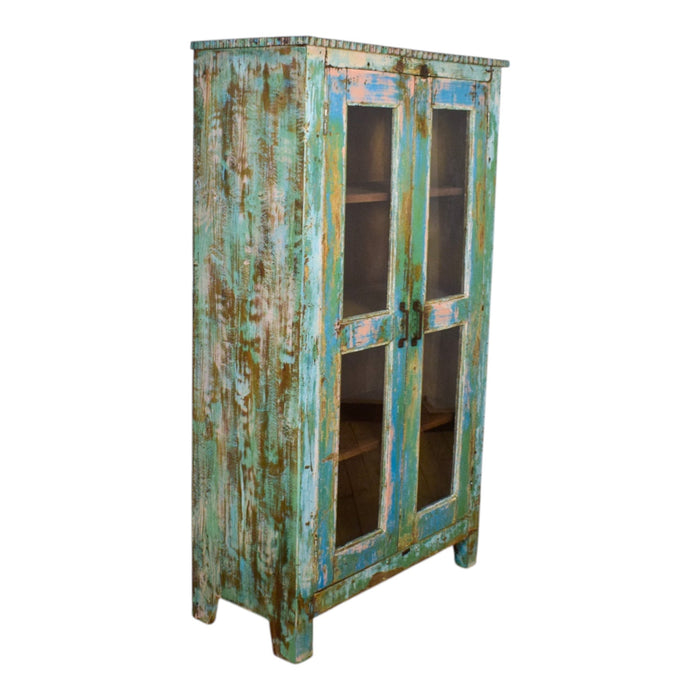 Vintage Rustic Wooden Cupboard Cabinet