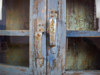 Vintage Worn Painted Rustic Cupboard Cabinet