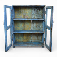 Vintage Worn Painted Rustic Cupboard Cabinet