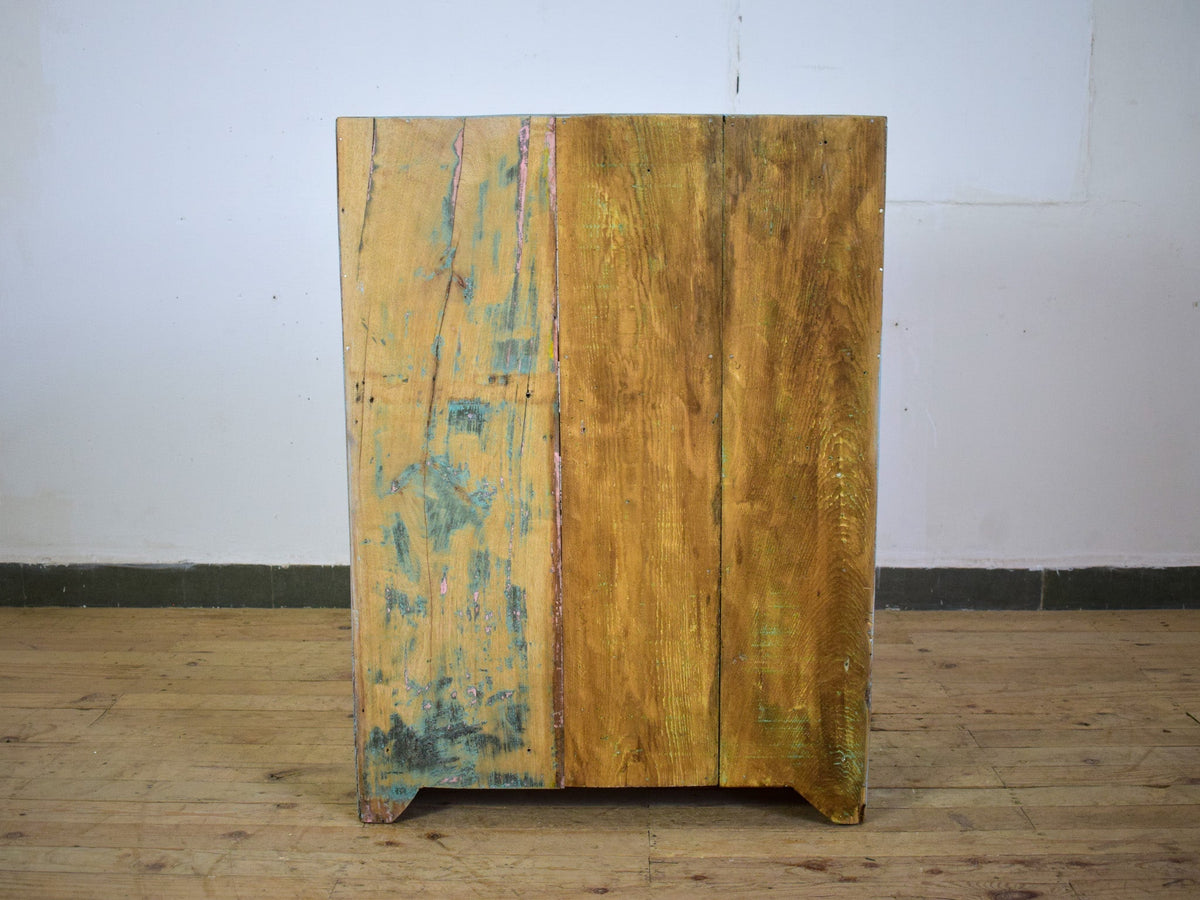Vintage Worn Painted Rustic Cupboard Cabinet