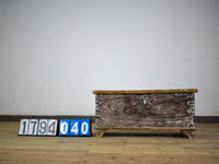 Vintage Rustic Worn Wooden Metal Bound Chest Box