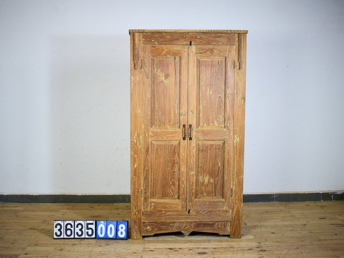 Vintage Rustic Hard Wood Fitted Interior Cupboard Cabinet Storage