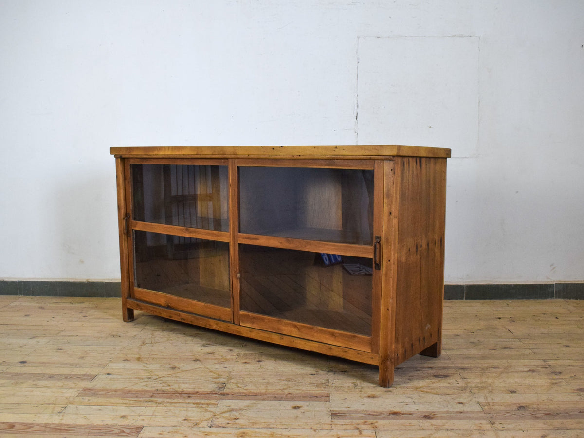 Large Vintage Sliding Door Kitchen Dresser Cupboard Cabinet