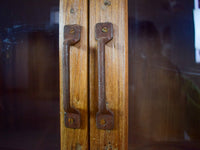 Vintage Rustic Wooden And Glass Cupboard Cabinet