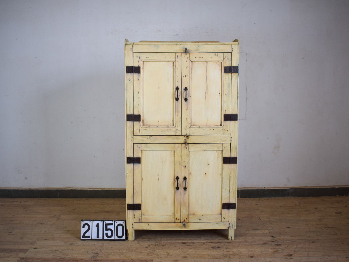Vintage Rustic Bleached Housekeepers Cupboard Cabinet Storage