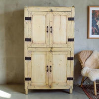 Vintage Rustic Bleached Housekeepers Cupboard Cabinet Storage