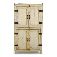 Vintage Rustic Bleached Housekeepers Cupboard Cabinet Storage