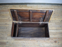 Vintage Rustic Worn Wooden Metal Bound Chest Box