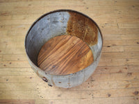 Vintage Metal Planter On Wooden Stand