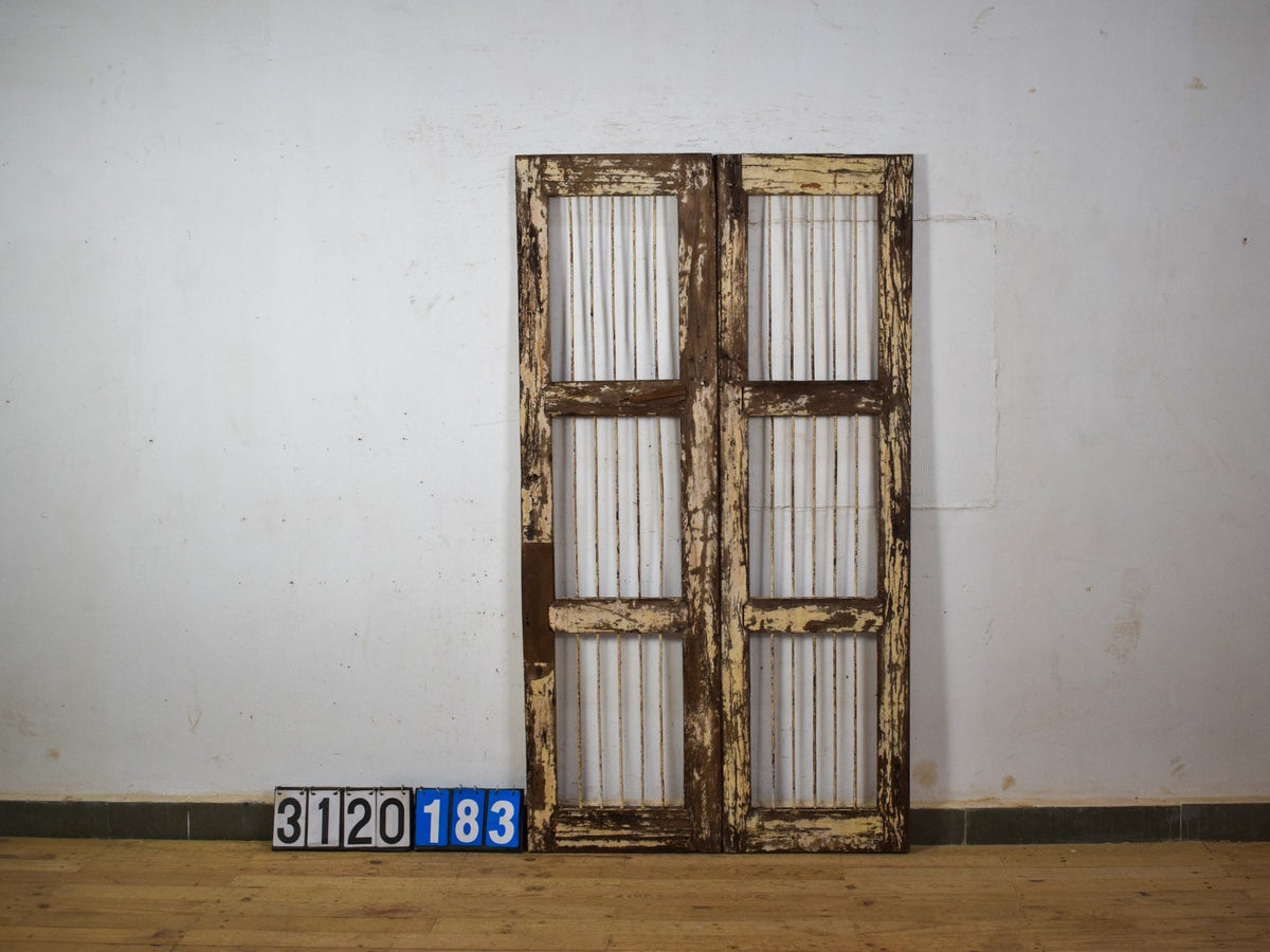 Pair of Antique Vintage Indian Doors Shutters