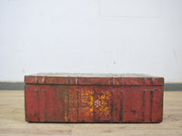 Vintage Indian Hand Painted Metal Travel Trunk Chest