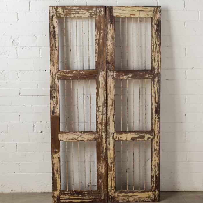 Pair of Antique Vintage Indian Doors Shutters