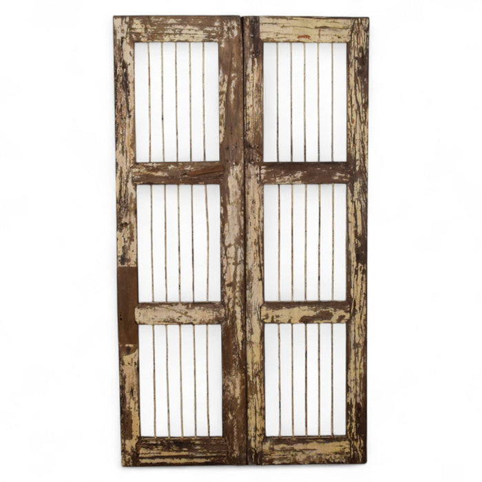 Pair of Antique Vintage Indian Doors Shutters