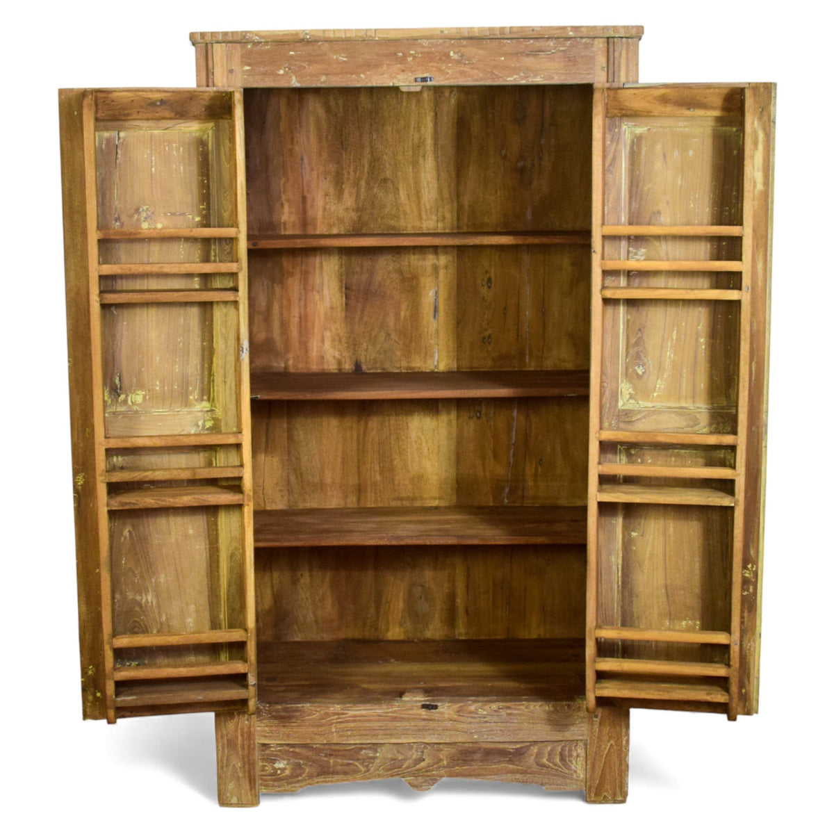 Vintage Rustic Hard Wood Fitted Interior Cupboard Cabinet Storage