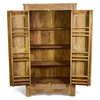 Vintage Rustic Hard Wood Fitted Interior Cupboard Cabinet Storage
