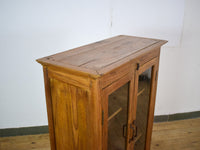 Vintage Rustic Wooden And Glass Cupboard Cabinet