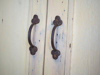 Vintage Rustic Bleached Housekeepers Cupboard Cabinet Storage