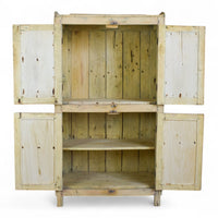 Vintage Rustic Bleached Housekeepers Cupboard Cabinet Storage