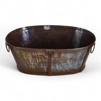 XL Rustic Vintage Metal Bath Planter