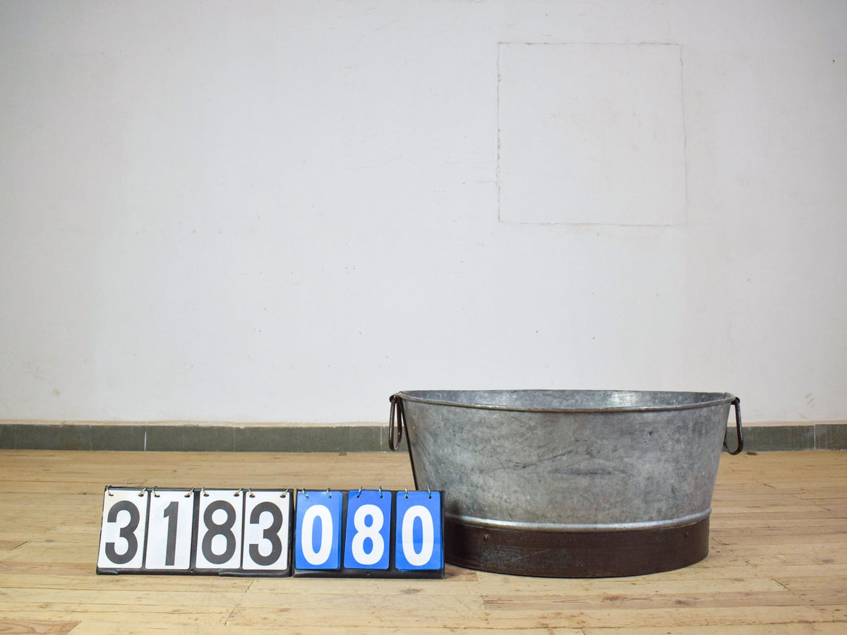 Original Vintage Galvanised Metal Bath Tub Planter