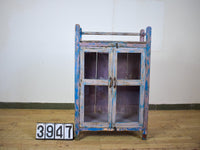 Vintage Worn Painted Rustic Cupboard Cabinet