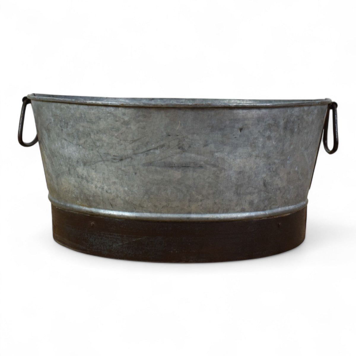 Original Vintage Galvanised Metal Bath Tub Planter