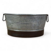 Original Vintage Galvanised Metal Bath Tub Planter