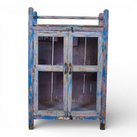 Vintage Worn Painted Rustic Cupboard Cabinet