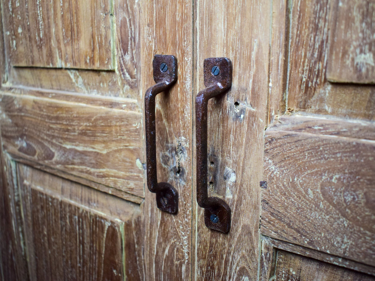 Vintage Rustic Hard Wood Fitted Interior Cupboard Cabinet Storage