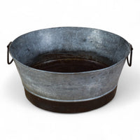 Original Vintage Galvanised Metal Bath Tub Planter