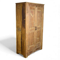 Vintage Rustic Hard Wood Fitted Interior Cupboard Cabinet Storage