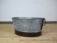 Original Vintage Galvanised Metal Bath Tub Planter