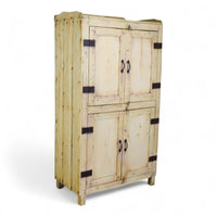 Vintage Rustic Bleached Housekeepers Cupboard Cabinet Storage