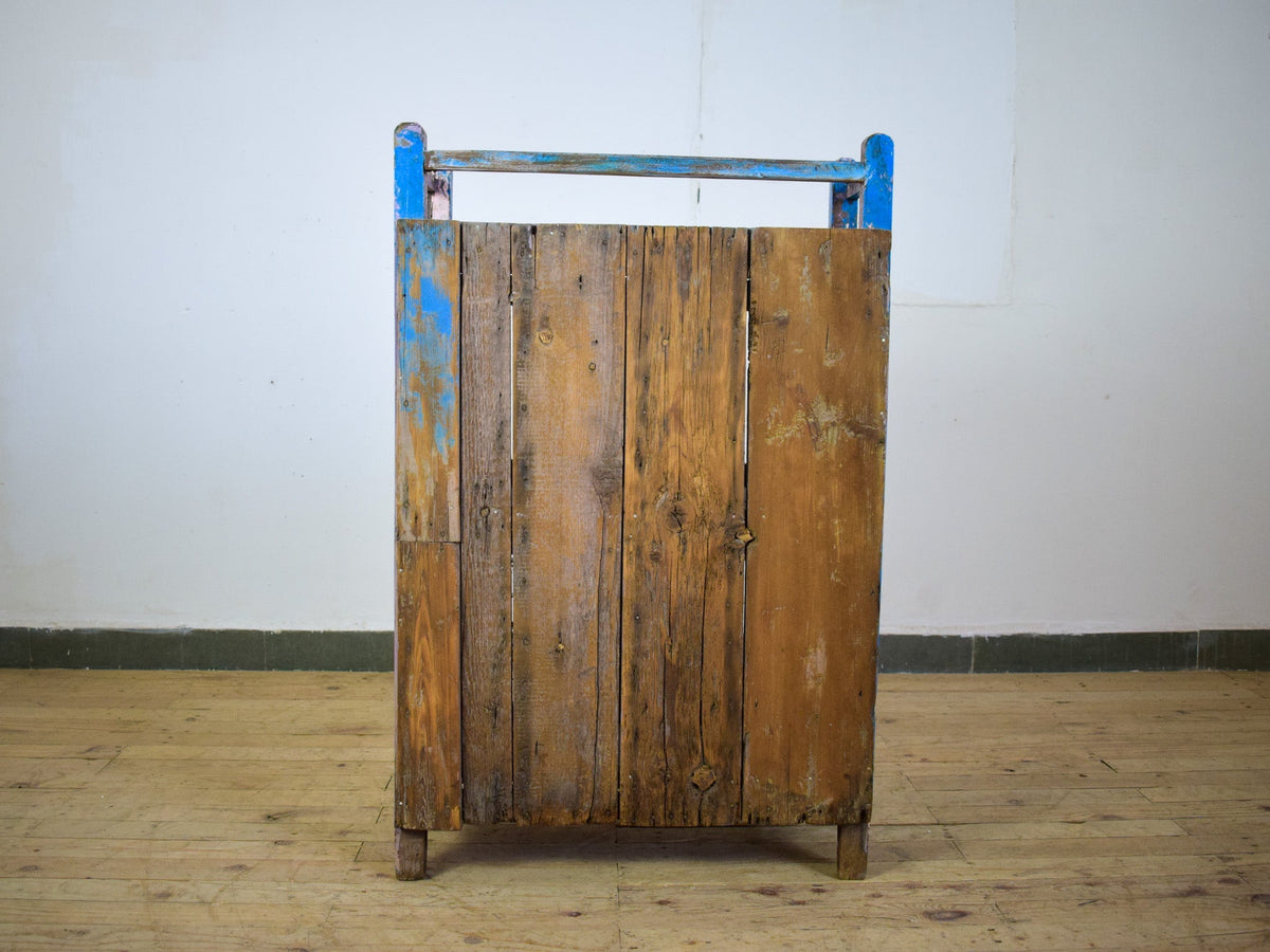 Vintage Worn Painted Rustic Cupboard Cabinet