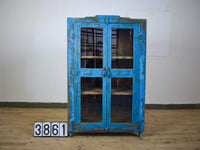 Vintage Worn Painted Rustic Cupboard Cabinet