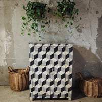 Geometric Hand Painted Cupboard