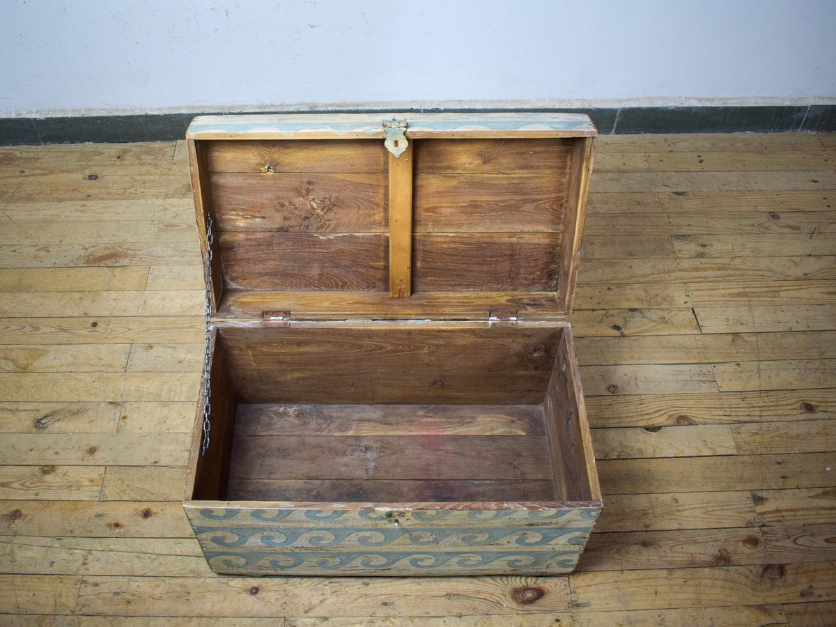 Hand Painted Vintage Chest Trunk Box