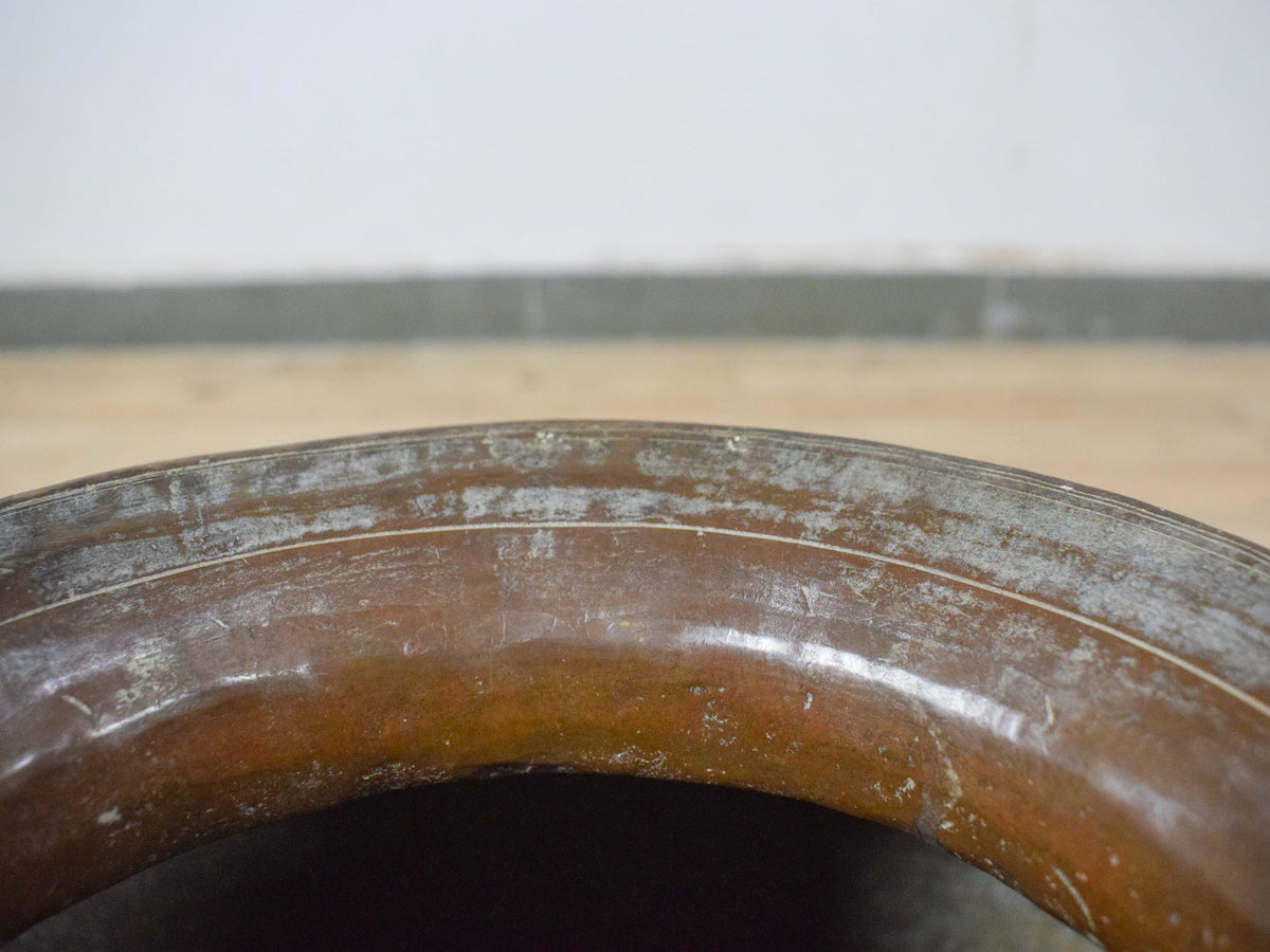 Large Pair of Antique Matki Solid Brass Water Pot