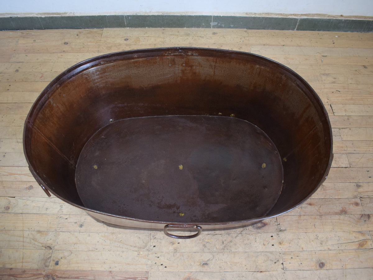 XL Rustic Vintage Metal Bath Planter