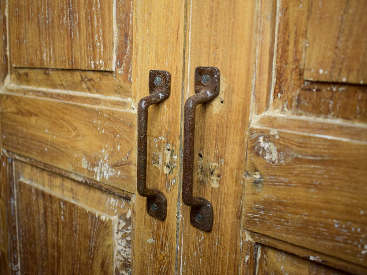 Vintage Rustic Hard Wood Fitted Interior Cupboard Cabinet Storage