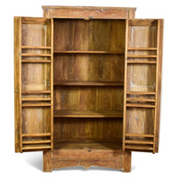 Vintage Rustic Hard Wood Fitted Interior Cupboard Cabinet Storage