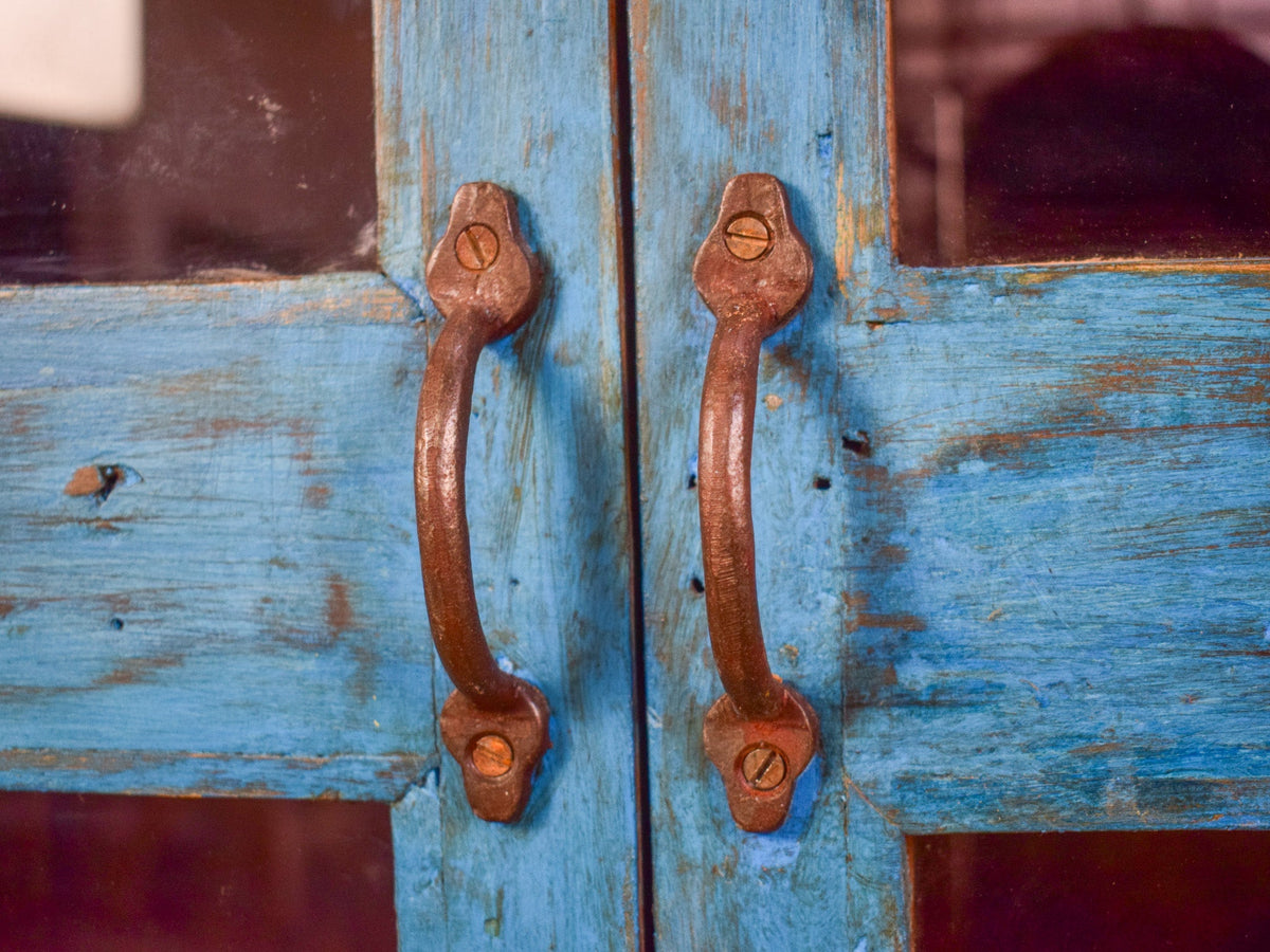 Vintage Worn Painted Rustic Cupboard Cabinet